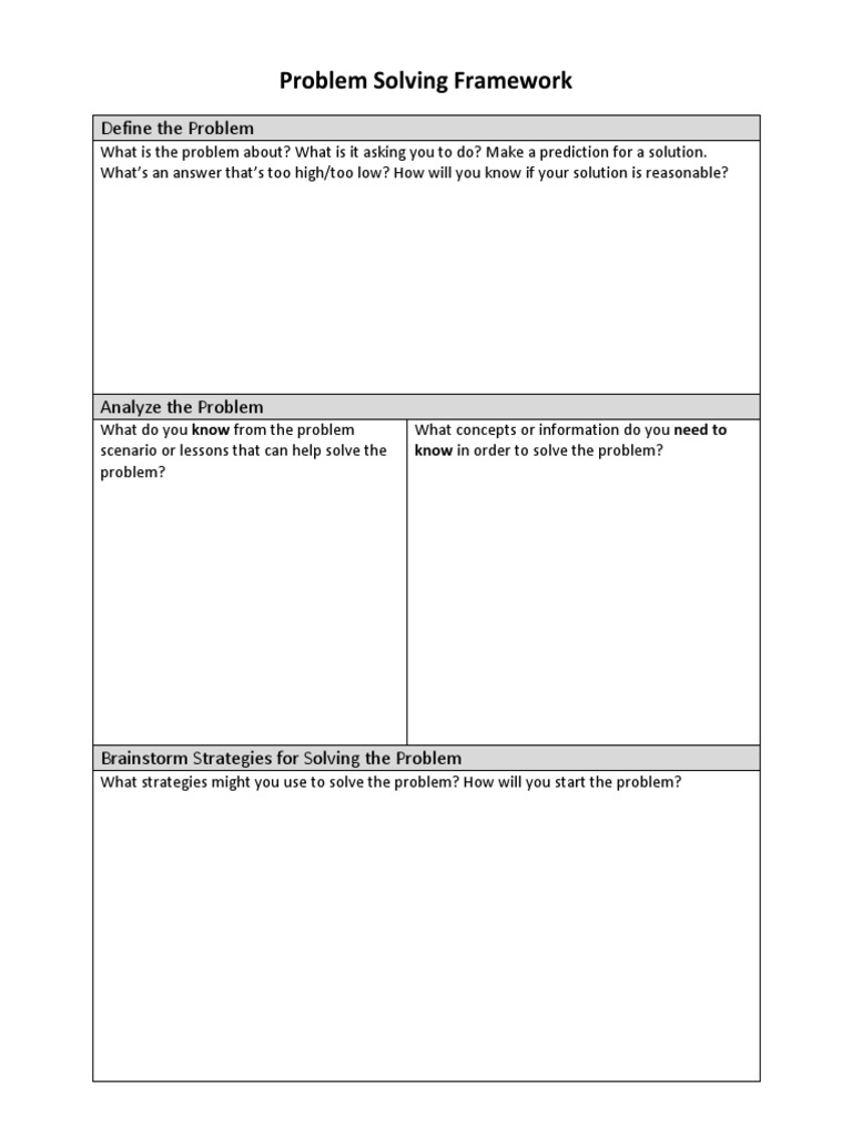 Problem Solving Framework | PDF