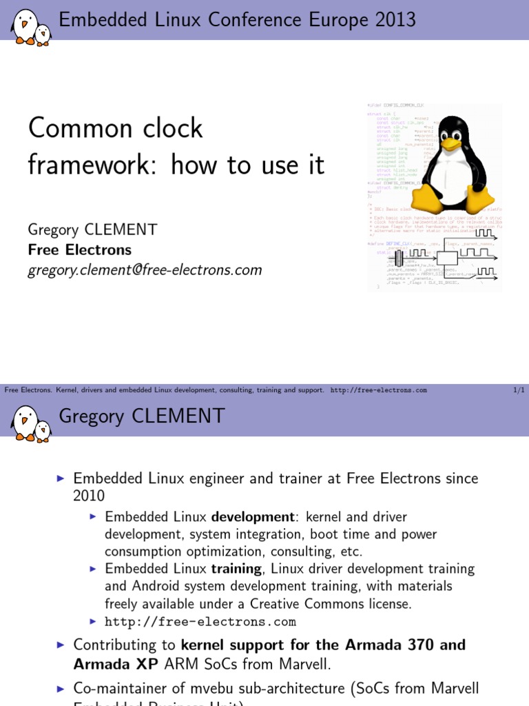Common Clock Framework How To Use It PDF Device Driver Embedded