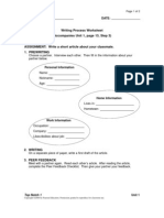Writing Process Worksheet (Accompanies Unit 1, Page 13, Step 3)
