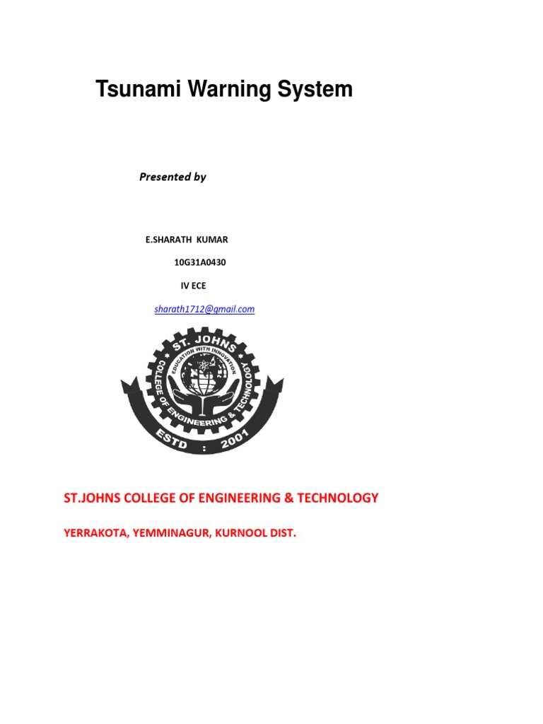 Tsunami Warning System Pdf Tsunami Waves