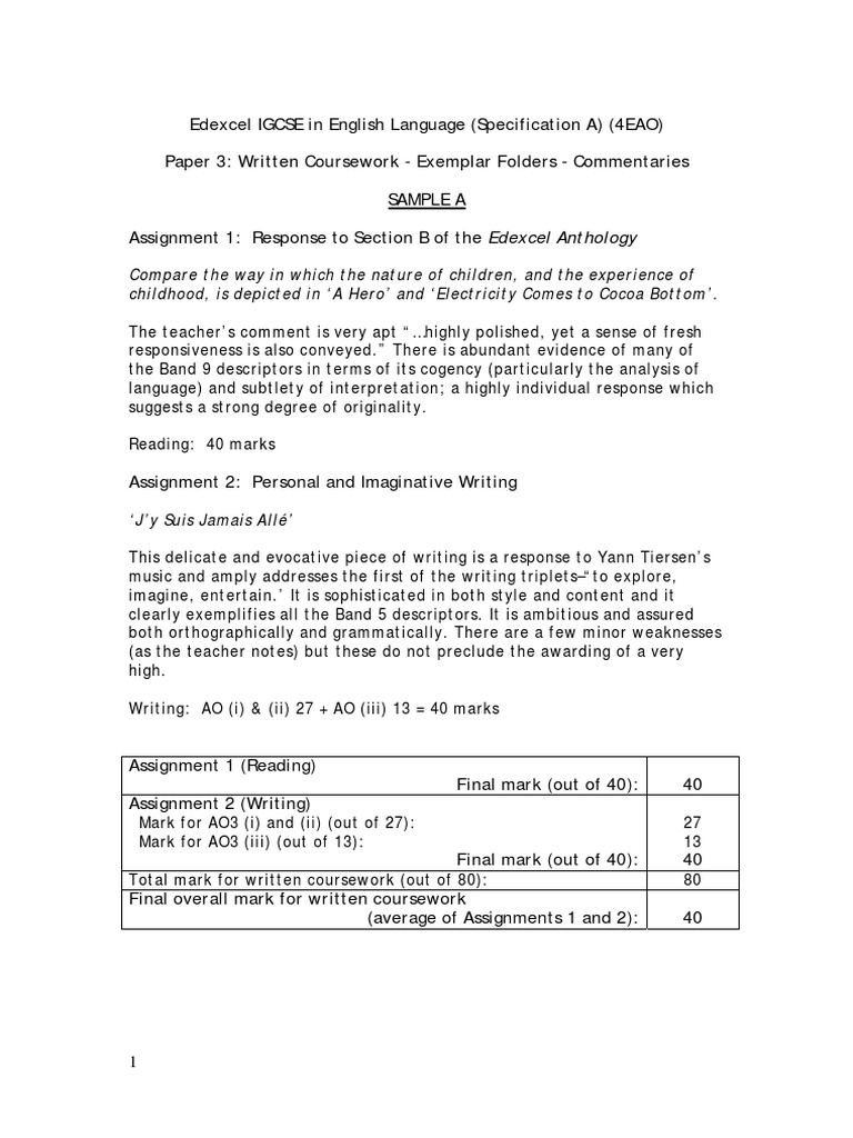 4aeo Paper 3 Commentaries On Coursework Exemplars 47xgt79 Narration Idiom