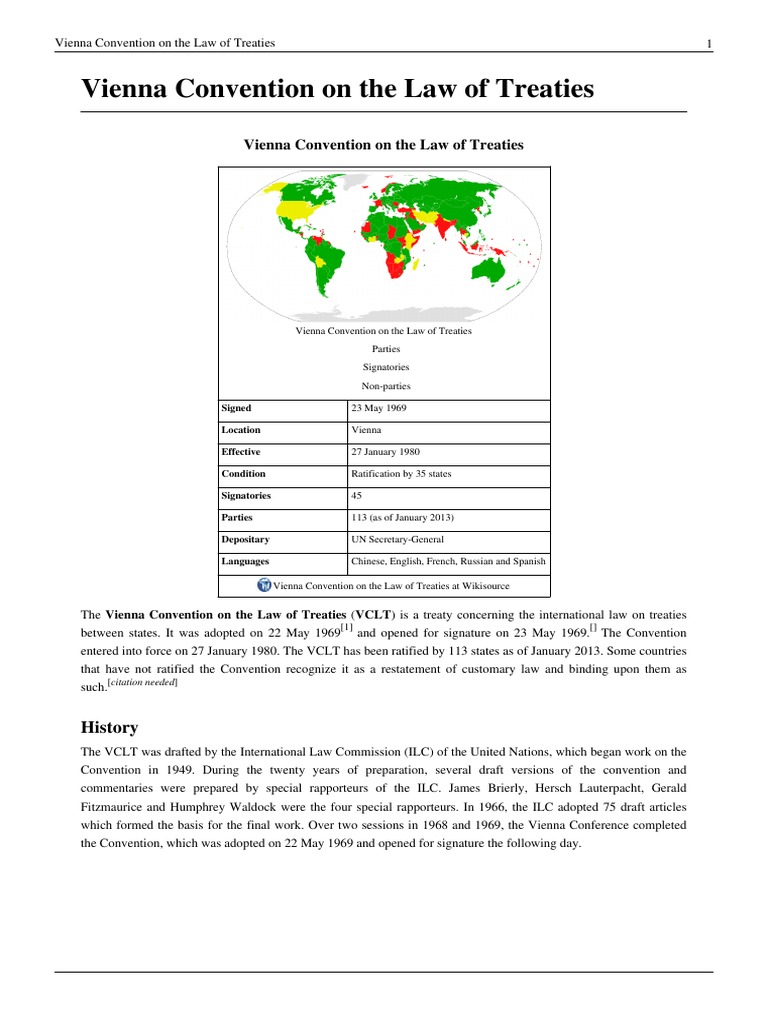 Vienna Convention on the Law of Treaties Government Information