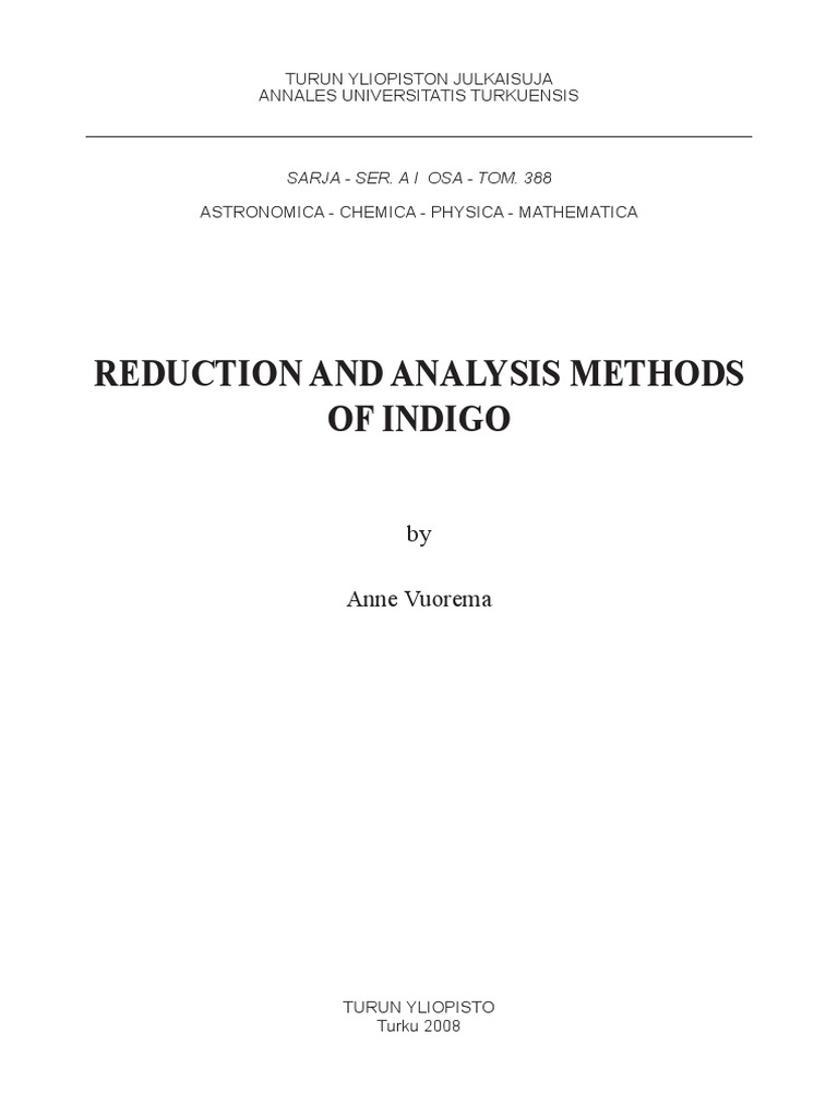 Indigo Reduction Methods Explored | PDF