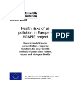 Health Risks of Air Pollution in Europe - HRAPIE Project WHO 2013