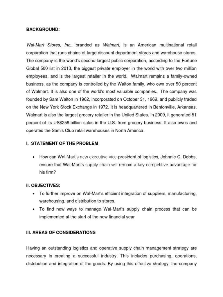 PDF) Financial Analysis of Retail Business Organization: A Case of Wal-Mart  Stores, Inc.