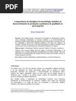 A Importancia Da Disciplina de Metodologia(1)
