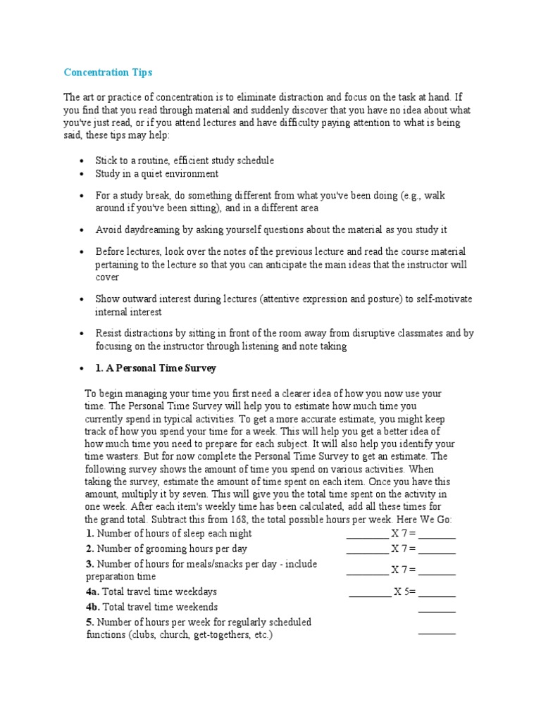 essay on concentration