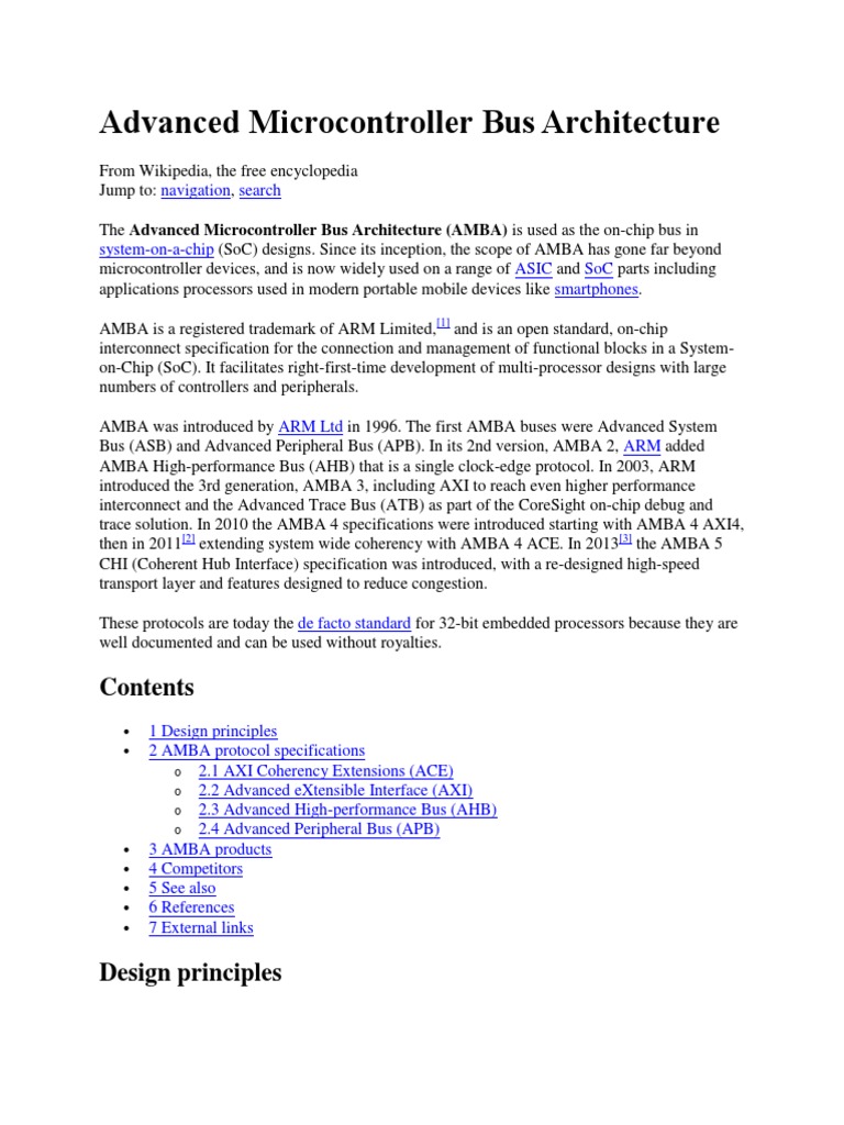 Advanced Microcontroller Bus Architecture | PDF | Physical Layer ...