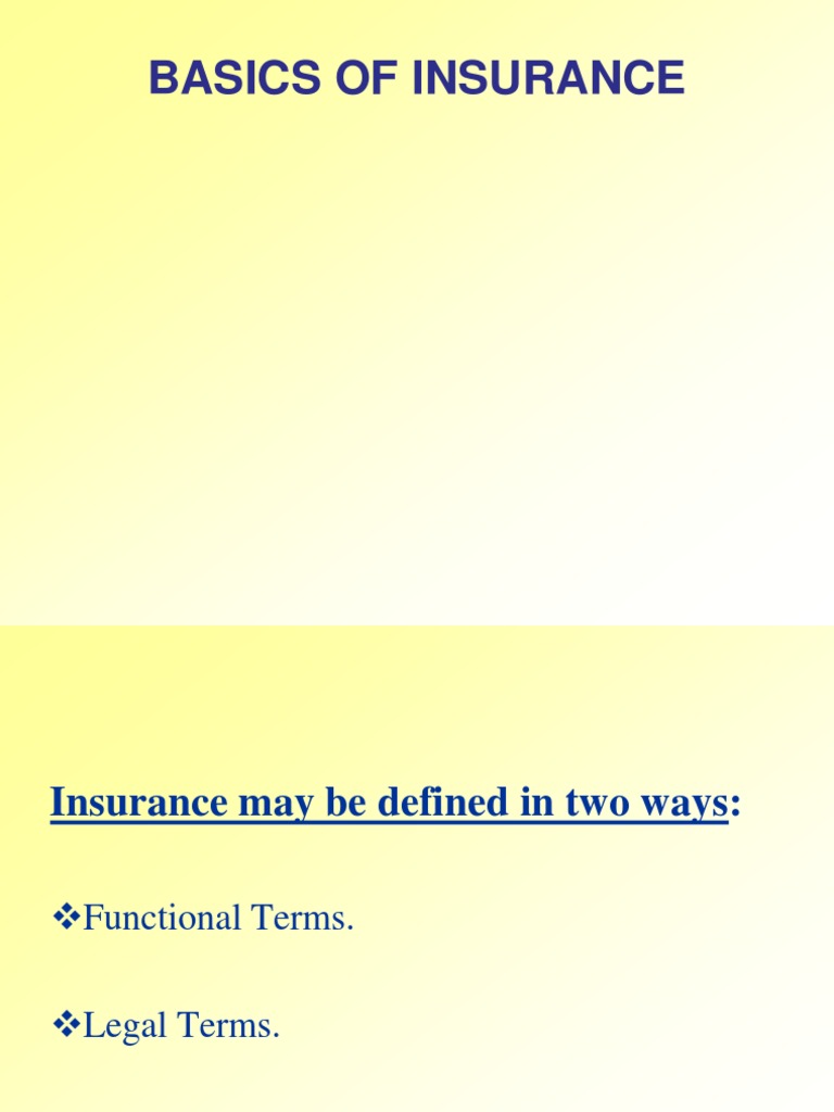 Basics of Insurance | PDF | Indemnity | Insurance