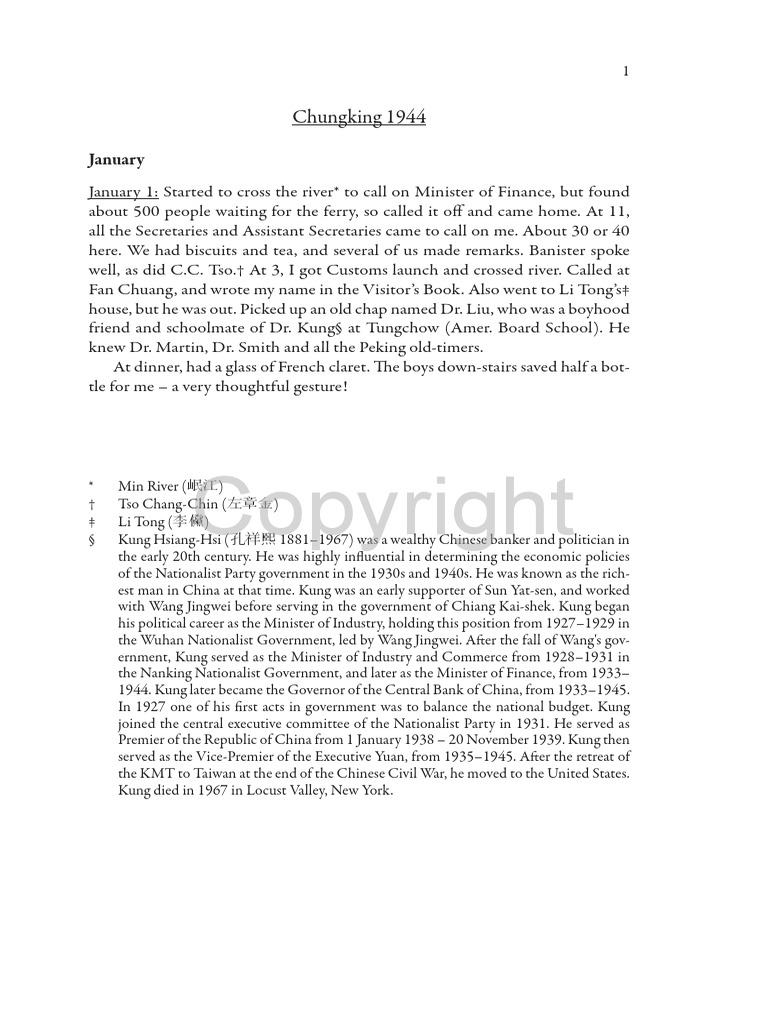 Sample pages from The Chinese Journals of L K Little, 194354