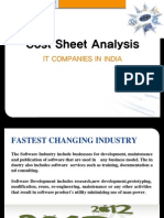 Cost Sheet Analysis of IT Companies in India