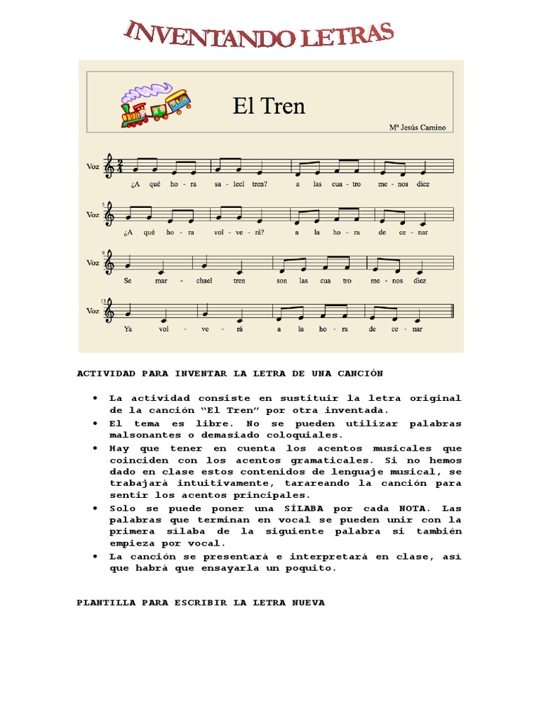 Actividad de Creación de Letras de Canción | PDF
