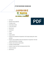 Daftar Barang Bawaan Jambore Si Bolang 2013 - Revisi