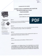 Caderno de Encargos referente ao Concurso para o Serviço de Jantar do Baile de Gala das Faculdades