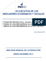 Síntesis Ejecutiva de Los Indicadores Económicos Y Sociales