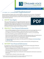 Assisted Living Facility Consumer Fact Sheet Financial Exploitation 
