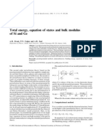 Total Energy, Equation of States and Bulk Modulus Ofsiandge: A.R. Jivani, P.N. Gajjar and A.R. Jani