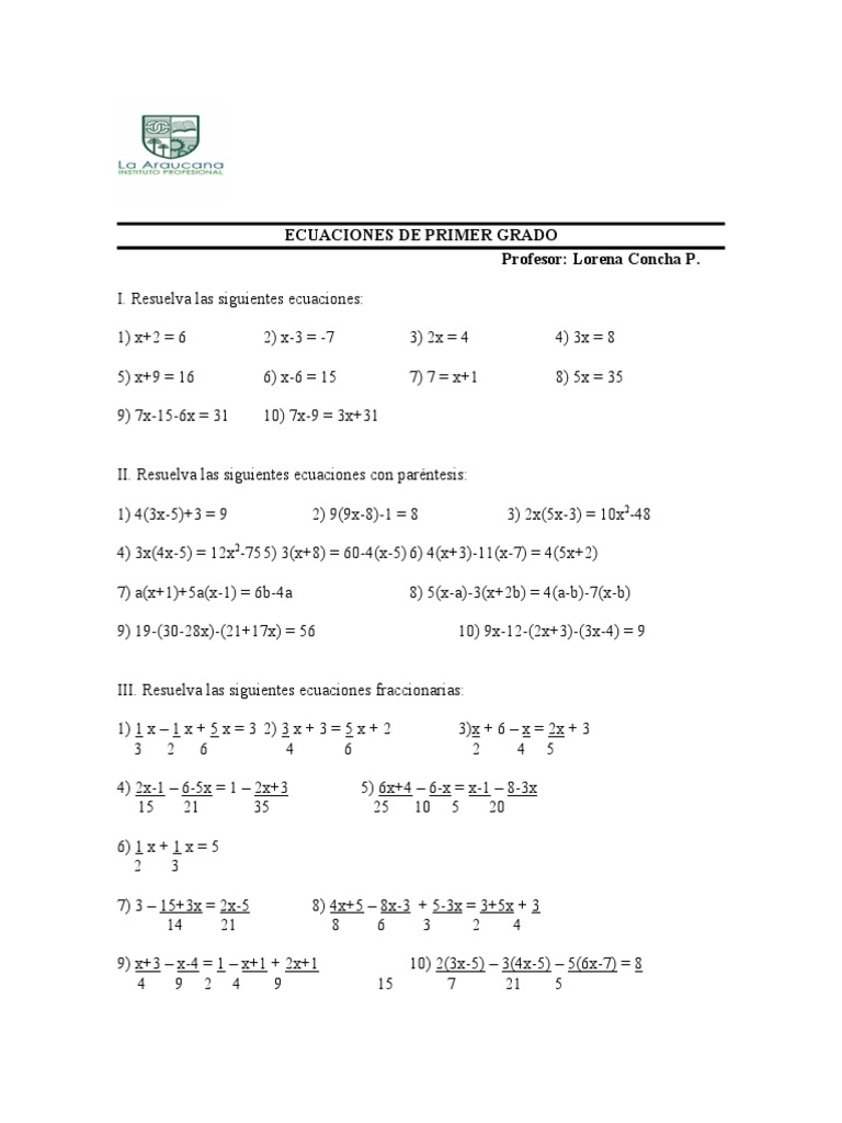 Guia De Ecuaciones Ipla