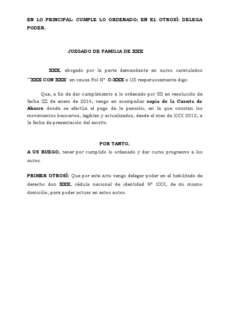 Modelo Escrito Cumple Lo Ordenado