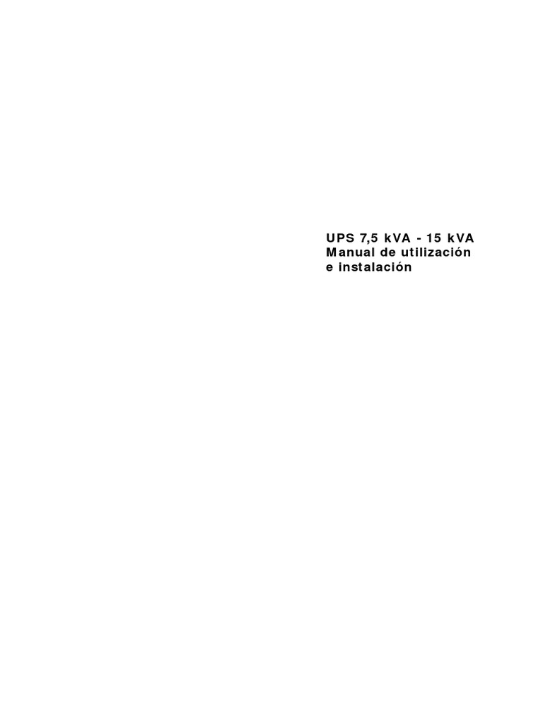 Manual Instalacion UPS | PDF