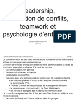 Psychologie - Cours de Communication - Psychologie - Team - Conflits - Pnl - At