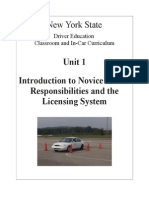 1 Nysdtsea Unit 1 Introduction To Novice Driver Responsibilities and The Licensing System