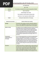 Meeting Minutes Template (MOM) | PDF | Business