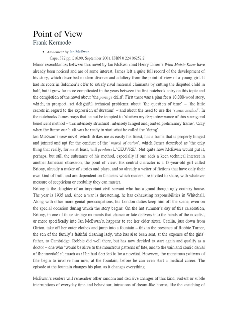 Point of View Novels Fiction & Literature