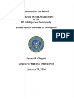 Worldwide Threat Assessment of the US Intelligence Community James R. Clapper DNI January 29 2014clapper