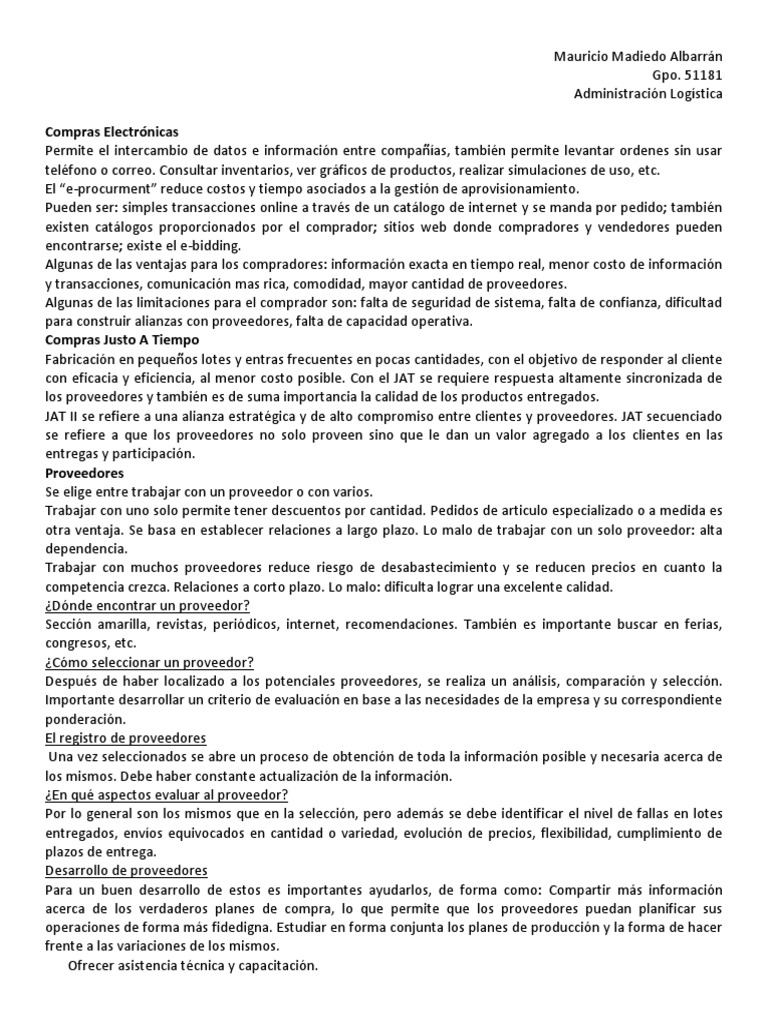 Estrategias de Compras y Gestión Logística | PDF | Almacén | Calidad ...
