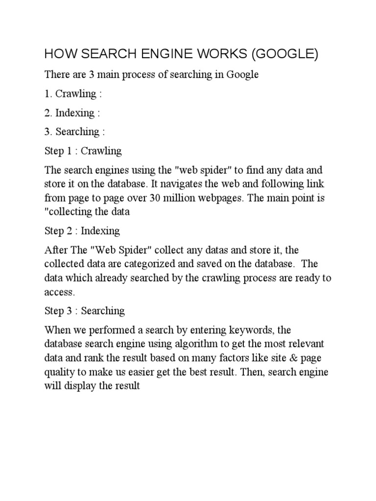 How Google Search Engine Works | PDF