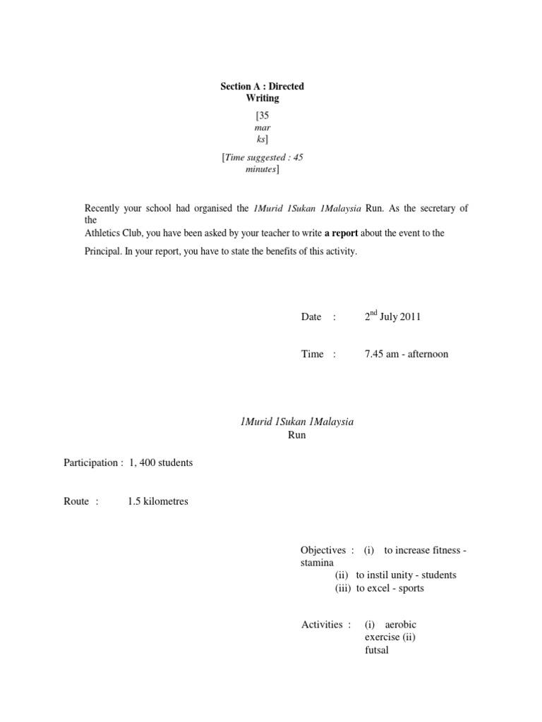 Section A: Directed Writing: Mar KS) | PDF