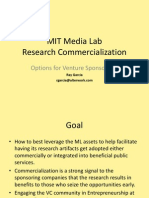 MIT Media Lab Research Commercialization: Options For Venture Sponsorship