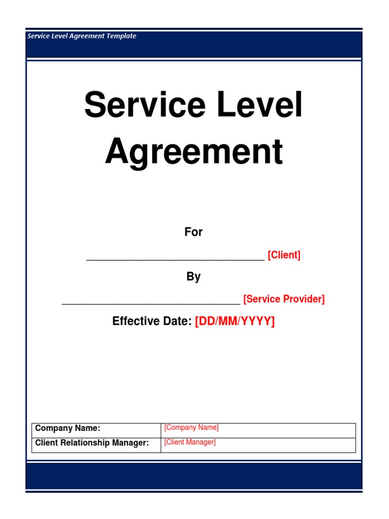 Service Level Agreement Template | PDF