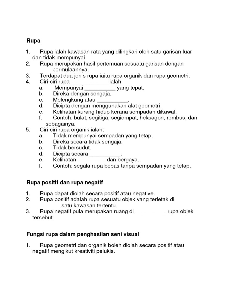 Latihan Tajuk Rupa Psv Pdf