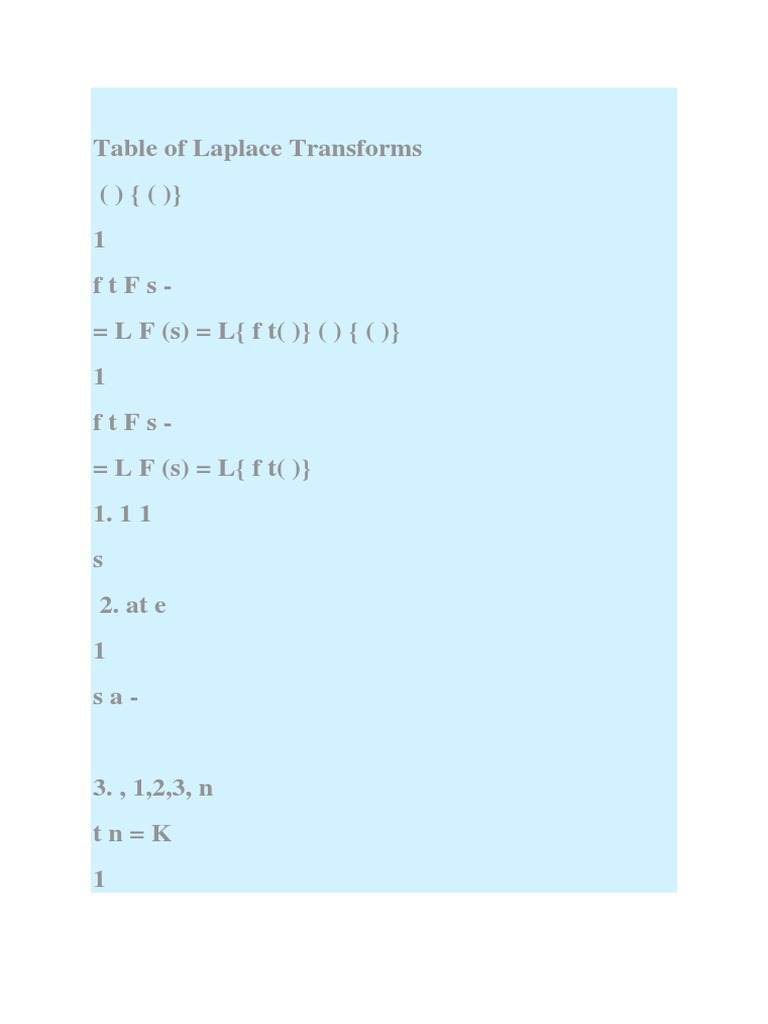 Laplas Transform | PDF | Fourier Transform | Laplace Transform