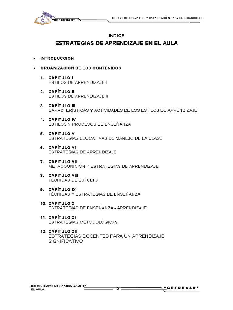 Estrategias de Aprendizaje en el Aula | PDF | Aprendizaje | Conocimiento