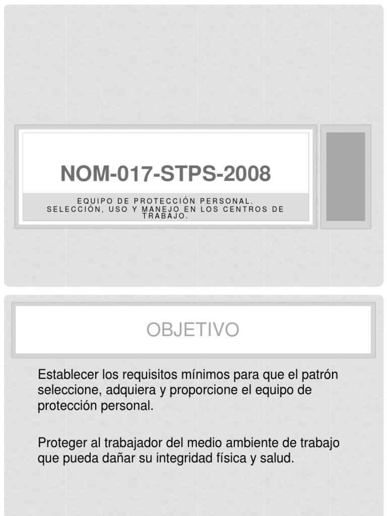 Nom 017 STPS 2008 | PDF | La seguridad | Bienestar