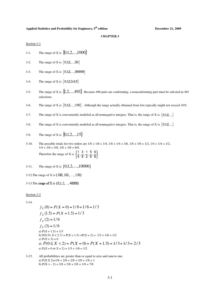 Applied Statistics for Engineers Solutions | PDF | Poisson Distribution ...