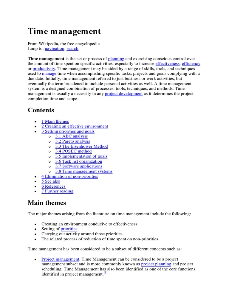 Time Management Time Management Action Philosophy - 
