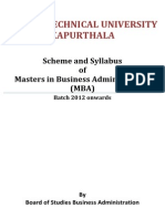 Scheme of MBA 2012