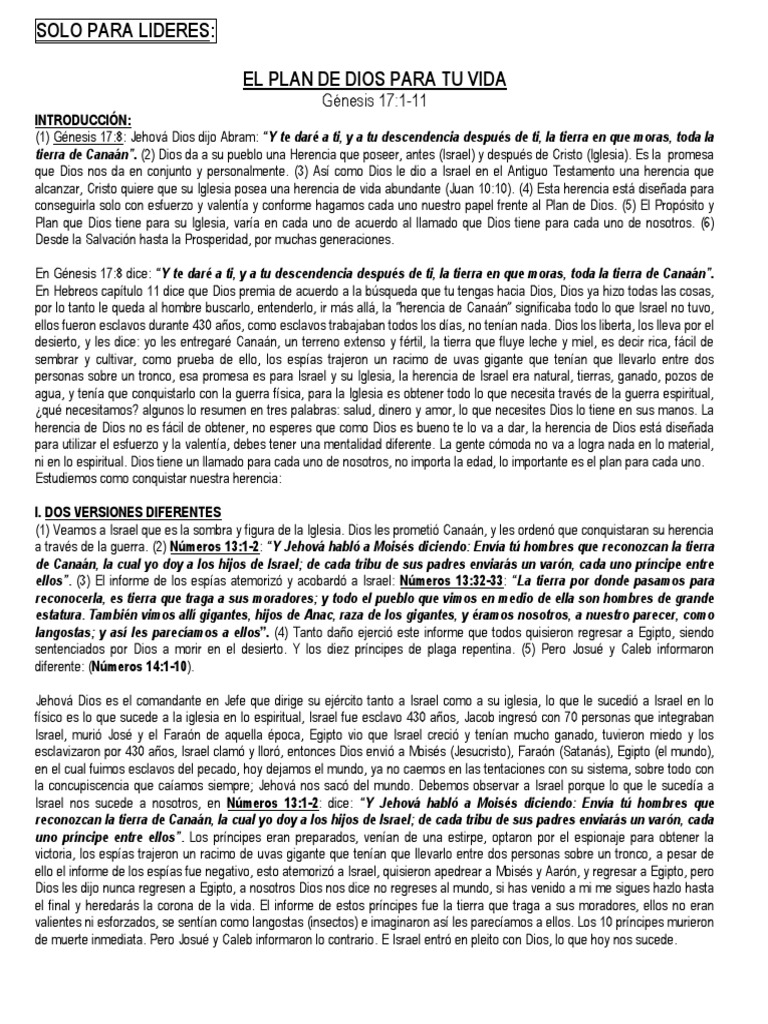 El Plan de Dios para Tu Vida | PDF | Joshua | Cristo (título)