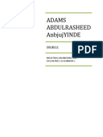 Adams Abdulrasheed Anbjujyinde: Industrial Engineering and Ergonomics Assignment 2