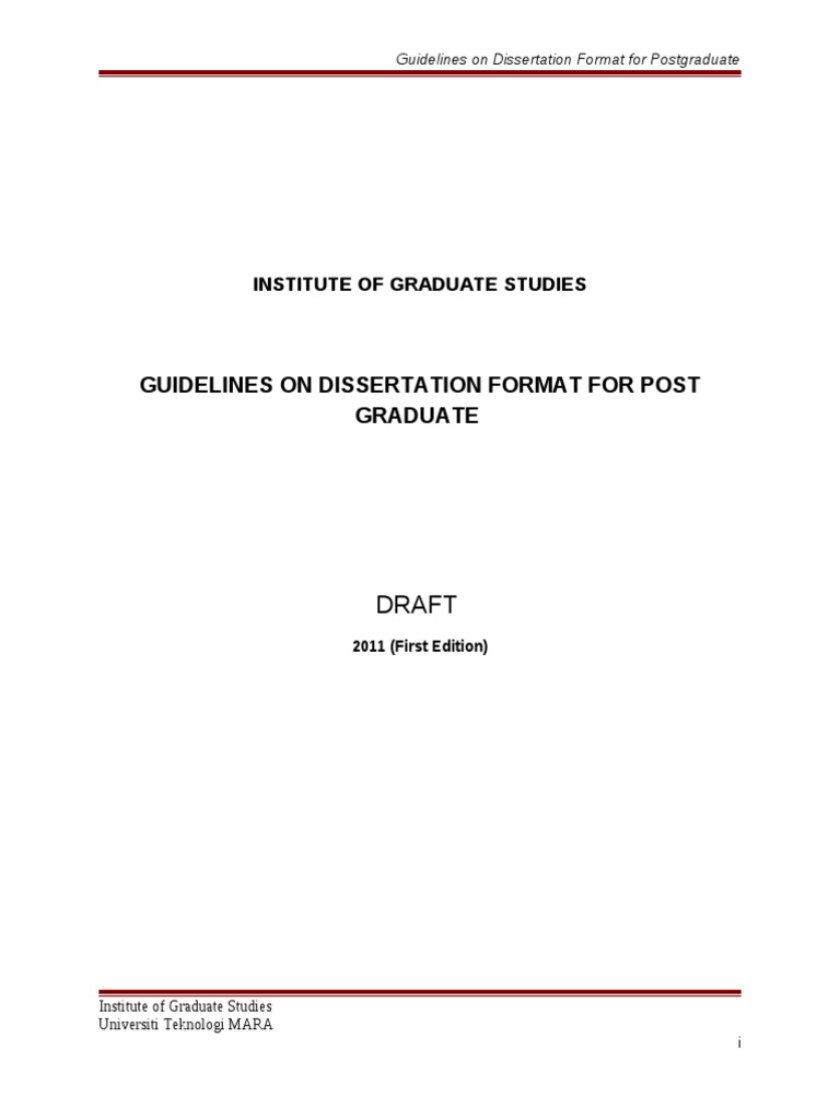 format dissertation uitm