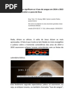 A volta de Jesus, tribulação e livramento de Israel , o que é e o que significam as 4 luas de sangue em 2014 e 2015?