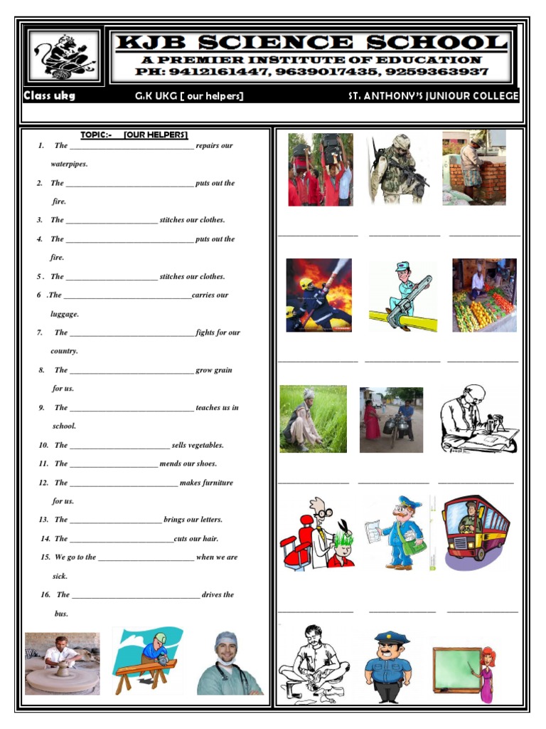 class ukg gk test paper st anthony iiiterm test paper our helpers 2