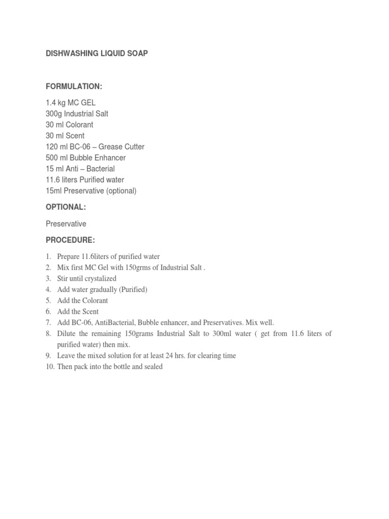 Soap | PDF | Soap | Solution