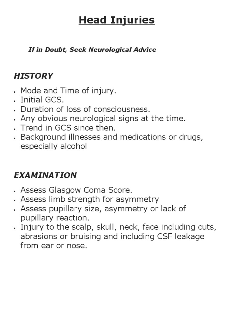 Head Injuries | PDF