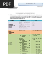 TALLER N° 3 PLAN DE EMERGENCIA Y CONTINGENCIA.