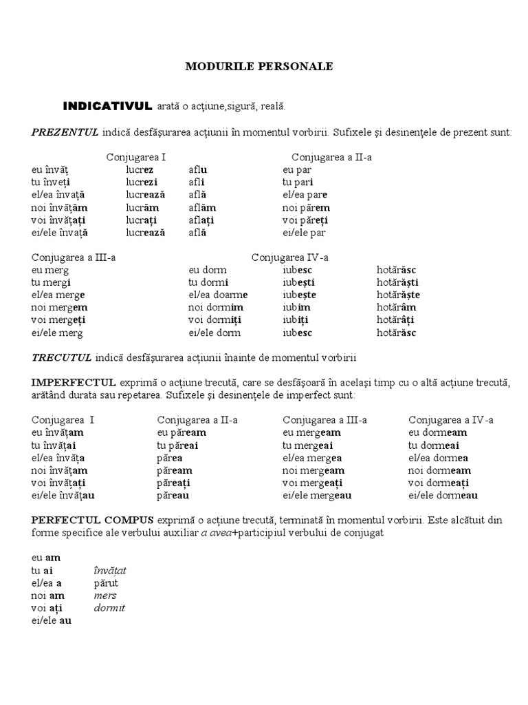 Modurile Verbale | PDF